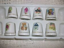 8 Vintage 1998 Hermitage Pottery Home Styles Porcelain Gold Rimmed Thimbles picture