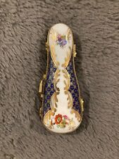Museum of Jewelry Miniature Porcelain Violin Case Trinket Box picture