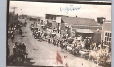 MAIN STREET PARADE upton wy real photo postcard rppc wyoming downtown history picture