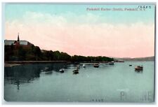 Peekskill New York Postcard Peekskill Harbor South Boat Lake River 1910 Souvenir picture