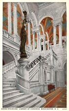 Postcard Washington DC Library of Congress Grand Staircase WB Vintage PC H7932 picture