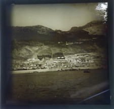 Antique magic lantern slide photograph Gibraltar view from the sea 1907 picture