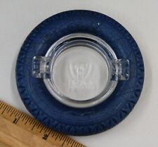 Rare Vintage Firestone Advertising Blue Tire Ashtray 4” Mark Of Quality, SH6013 picture