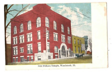 Postcard 1909 Odd Fellows Temple Woodstock Ill Horse And Carriage picture