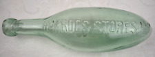Rare Harrod's Stores Ltd London Torpedo Bottle Applied Blob Top 9 1/4