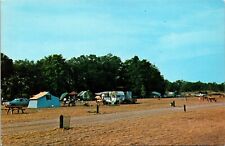 Vintage Campers Tents RVs Tawas Point State Park Michigan Postcard Chrome 7P picture