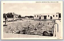 Ogallala Nebraska~Municipal Swimming Pool~1940s Linen Postcard picture