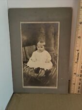 Baby Antique Original Sepia Photo of Adorable Baby Girl Matted 3” X 5.5” VTG picture