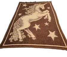 Vtg  Unicorn Blanket Throw Acrylic Made In Spain Lintex picture