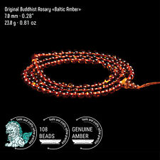 Baltic Amber Tibetan Buddhist Mala, 108 Round Prayer Beads Rosary | 7.0 mm picture
