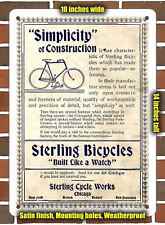 Metal Sign - 1896 Sterling Bicycles- 10x14 inches picture