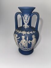 Vintage Blue Jasperware Vase 5.5”H picture