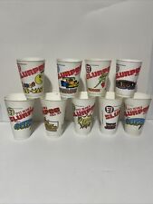 9 Vintage Old 1980 - 1982 7/11  Slurpee Video Game Arcade Plastic Cups picture