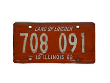 ILLINOIS 1962  -  (1) vintage license plate picture