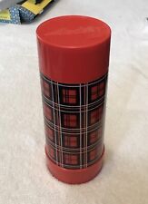 Vint. MCM Aladdin Red Plaid 1 Qt Thermos Made in Nashville Tennessee USA WiPaper picture