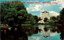 Ames IA Iowa State College Lake Laverne Memorial Union Vintage Postcard picture