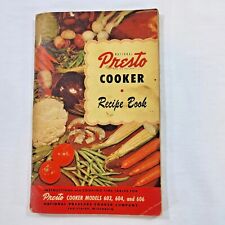 1951 National Presto Cooker Recipe Book - For Presto Cooker Models 603, 604, 606 picture