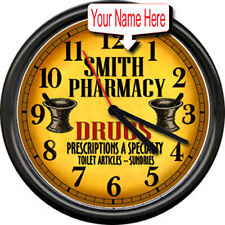 Personalized Pharmacy Pharmacist Vintage Retro Drug Store RX  Sign Wall Clock picture