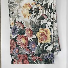 Vintage Wamsutta Percale Floral KING Flat Sheet USA White, Green, Flowers EUC picture