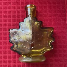 Pier One Gold Maple Leaf 6” Tall Glass Vase. RETIRED picture