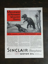 Vintage 1932 Sinclair Motor Oil Dinosaur Full Page Original Ad 424 picture