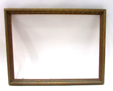 Primitive Old 1930's Gold Painted Antique Small 9x12 Wood Picture Frame no glass picture