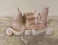 Miniature Resin Pisa Italy City Buildings Figurine Souvenir Pink Color picture
