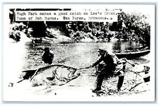 Man Cached Big Fish Lee's Creek Home Bob Burns Van Buren AR RPPC Photo Postcard picture