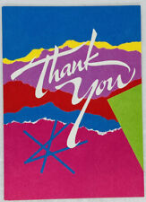 Vintage Thank You Card Colorful Vibrant Art American Business Women’s Ass. P3 picture