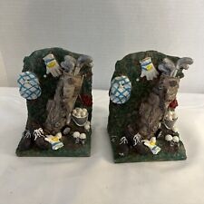 Vintage golf book ends made out of resin In Very Good Condition 5.5 In Tall picture