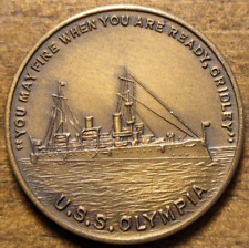 1898 U.S.S. Olympia Medal Made From Metal Of The Propeller Battle Of Manila Bay picture
