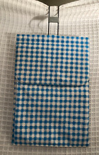 Clothes Pin Bag, Mid-Century, Blue and White Gingham Vinyl, Excellent Condition picture