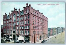 Des Moines Iowa IA Postcard Savery Hotel Exterior Building c1910 Vintage Antique picture