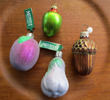 Glass Xmas Ornaments Midwest Seasons Cannon Falls Dept 56 Pear Plum Olive Acorn picture