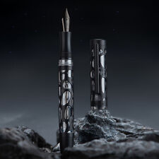 Asvine V169 Vacuum Filling Fountain Pen Matte Black & Acrylic Hollow EF/F Nib picture