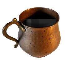 Vintage Old World Hammered Solid Copper Handmade Mug Cup Made in Turkey 3.5
