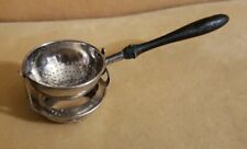 Antique Silver Plated Swivel Tea Strainer Stand Pat. March 1910 Wood Handle NBCo picture