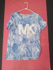 Michael Kors Blue Tie Dye MK Logo T-Shirt Women's  Size M picture