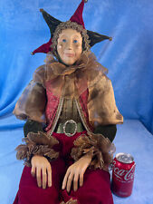 Vintage Rare Royal Jester Clown Art Doll 4' Tall New Orleans Mardi Gras Costume picture