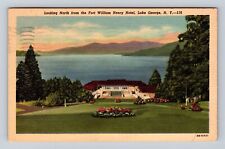 Lake George NY-New York, North Fort William Henry Hotel, Vintage c1957 Postcard picture