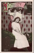Vintage ROMANCE Love Greetings Postcard 