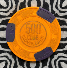 500 Club 50c $0.50 Clovis, California Gaming Poker Casino Chip EX22 picture