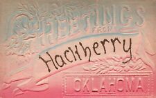 Vintage Postcard Greetings From Hackberry Oklahoma Simple Design Souvenir Card picture
