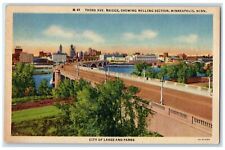 c1940 Third Ave. Bridge Milling Section Lake Park Minneapolis Minnesota Postcard picture