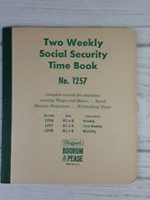 Vtg 1970's Boorum & Pease Social Security Time Book Ledger Wages #1257 USA EUC  picture