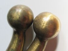 2 ANTIQUE BRASS HORSE HAMES BALL TOP ORIGINAL LOCAL USED picture