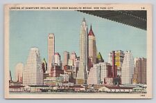 Postcard Looking At Downtown Skyline From Under Brooklyn Bridge New York City picture