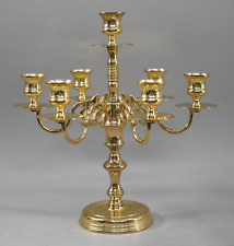 Vintage Baldwin Solid Brass 7 Candle 6 Arm Candelabra Candleholder USA picture