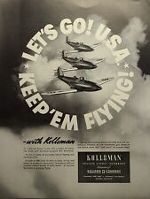 Kollsman Precision Aircraft Instruments Lets Go USA Flying Vintage Print Ad 1941 picture
