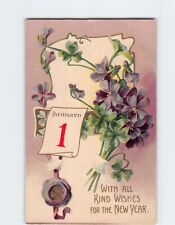 Postcard With All Kind Wishes for the New Year Embossed Card picture